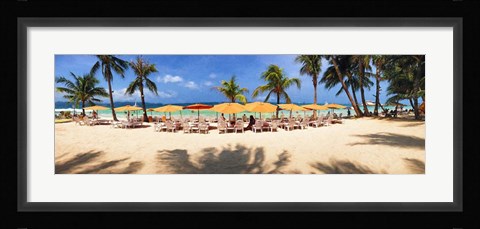 Framed Tourists on the Beach, Boracay, Philippines Print