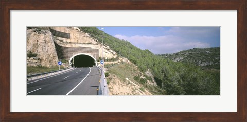 Framed Road Passing Through a Tunnel, Barcelona, Spain Print
