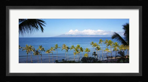 Framed Palm Trees on the Beach, Maui, Hawaii Print