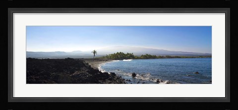 Framed Keawaiki Bay, Black Sand Beach, Big Island, Hawaii Print