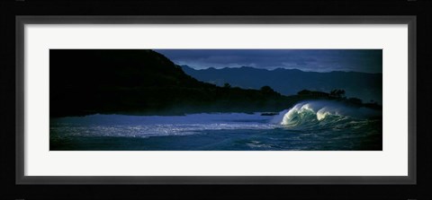 Framed Waves in Waimea Bay, Oahu, Hawaii Print