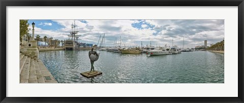 Framed Sport Harbor and Marina, Alicante, Spain Print