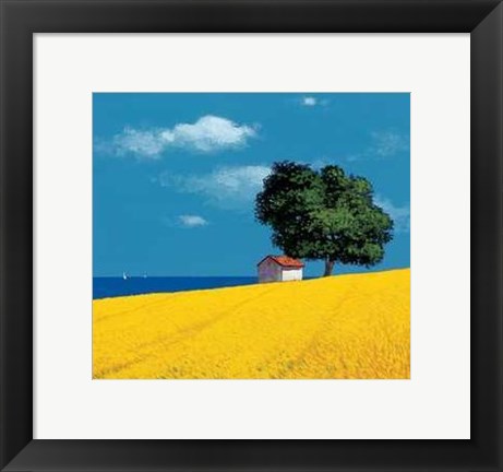 Framed Casetta con Albero Print