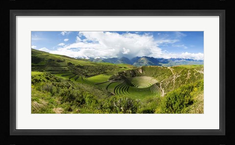 Framed Circular Inca Terraces of Moray, Machupicchu, Peru Print