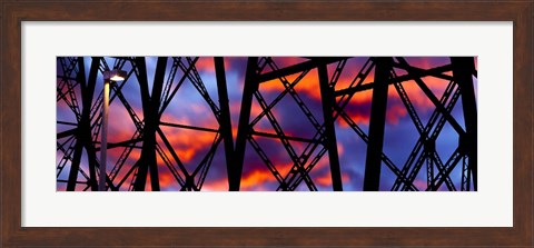 Framed Trestles of a Railway Bridge at Sunset, Gaviota State Park, California Print