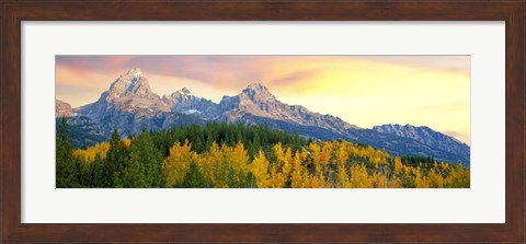 Framed Sunrise Over Mountain Range, Grand Teton National Park, Wyoming Print