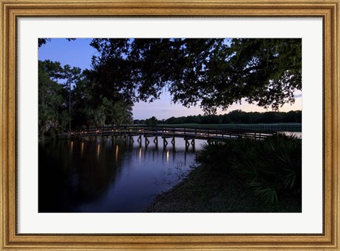 Framed Sunset Over Golf Course in Sarasota, Florida Print