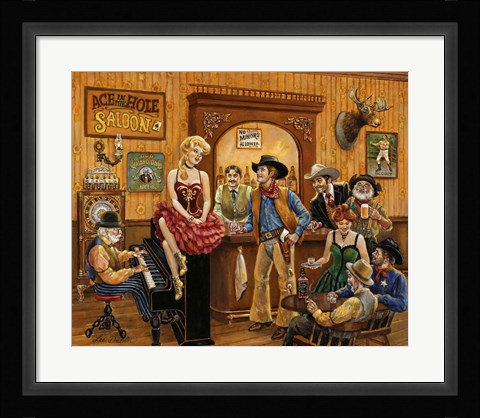 Framed Wild Wild West Saloon Print