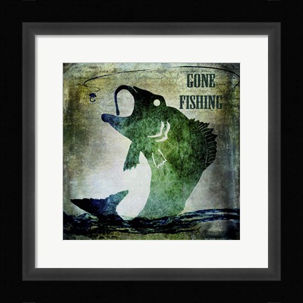 Framed Gone Fishing Print
