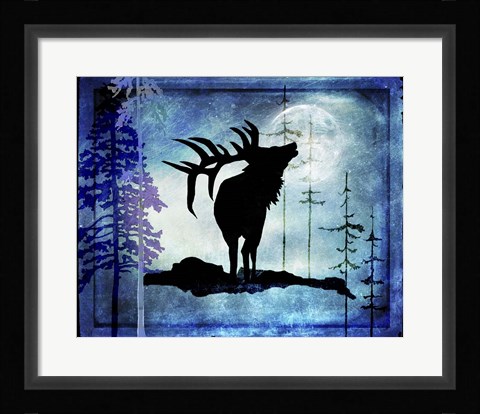 Framed Midnight Elk Print