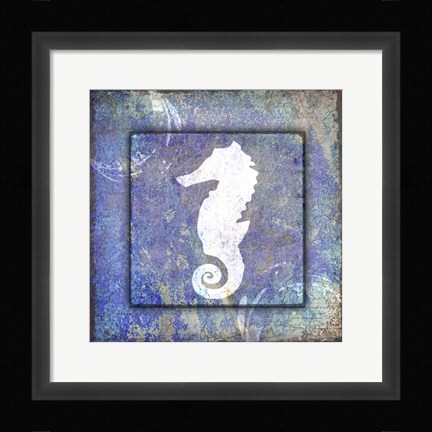 Framed Beach House Sea Horse Print