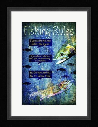 Framed Fishing Rules Print