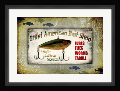Framed Fishing - Bait Shop Print
