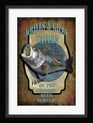 Framed Krills &amp; Gills Tavern Print