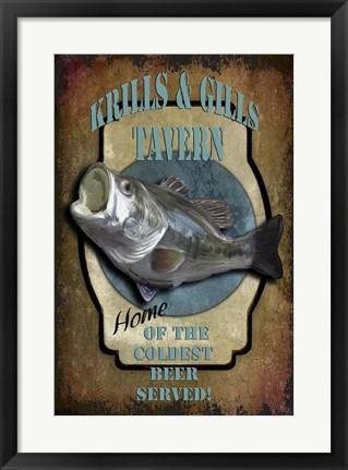 Framed Krills &amp; Gills Tavern Print