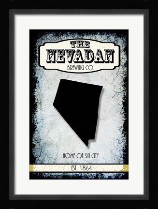 Framed States Brewing Co - Nevada Print