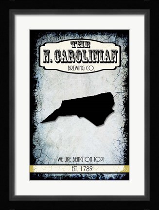 Framed States Brewing Co - North Carolinia Print
