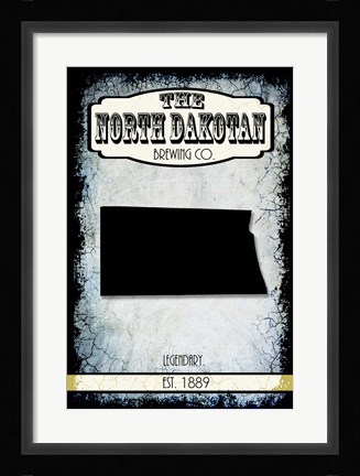 Framed States Brewing Co - North Dakota Print