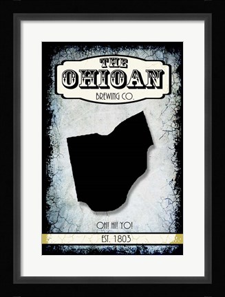 Framed States Brewing Co - Ohio Print
