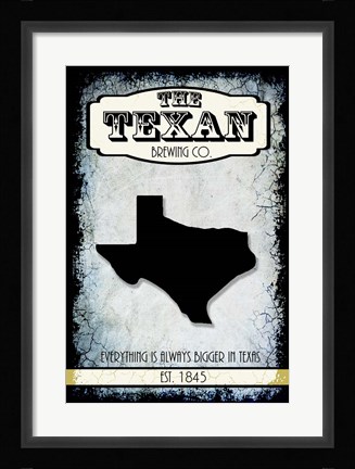Framed States Brewing Co - Texas Print