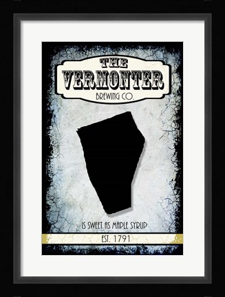 Framed States Brewing Co - Vermont Print