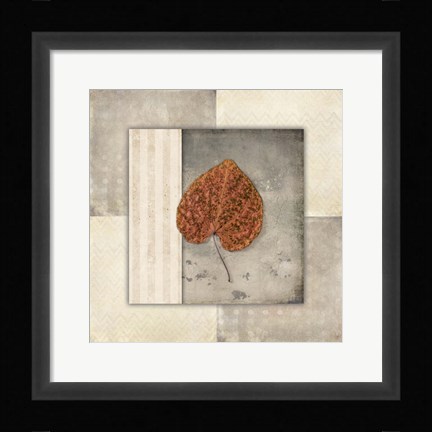 Framed Lodge Leaf Tile 2 Print