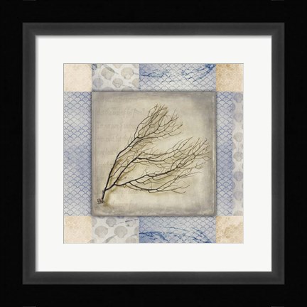 Framed White Sea Sea Leaf Print