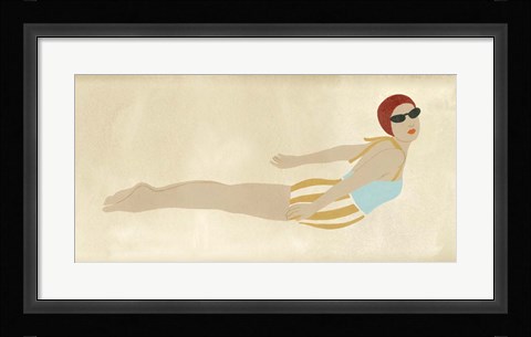 Framed Vintage Diver I Print