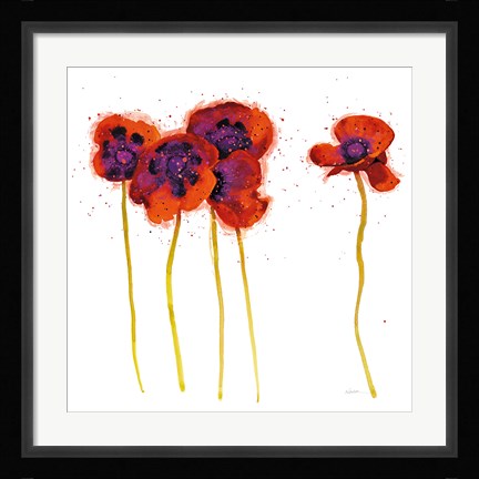 Framed Splash Garden II on White Print