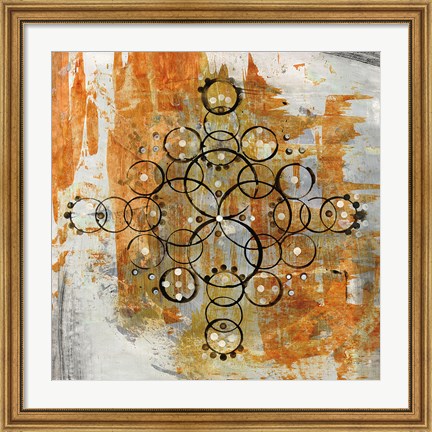 Framed Saffron Mandala II Crop Print