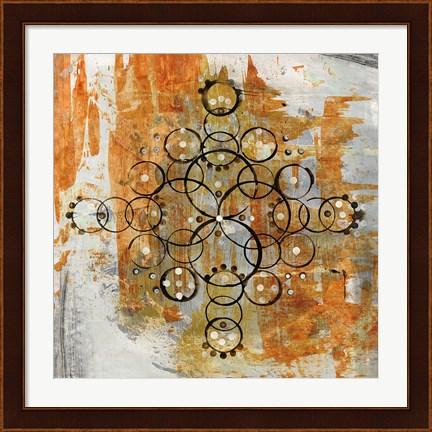 Framed Saffron Mandala II Crop Print