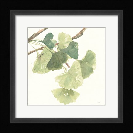 Framed Gingko Leaves I Light Print