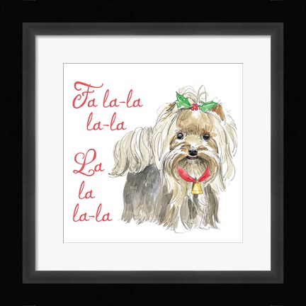 Framed Glamour Pups Christmas VI Print