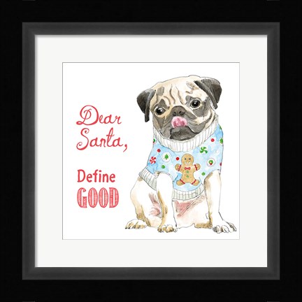 Framed Glamour Pups Christmas IV Print