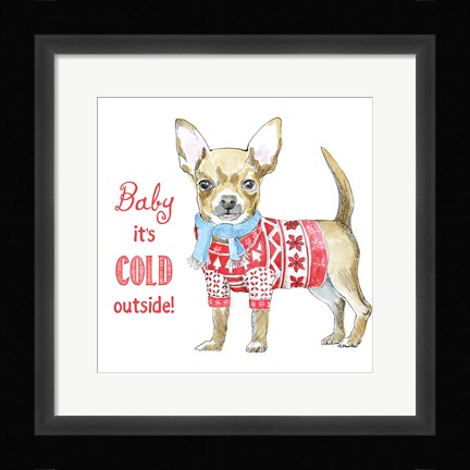 Framed Glamour Pups Christmas I Print
