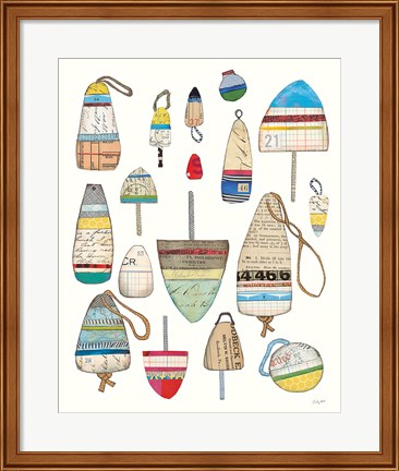 Framed Lobster Buoys on White Print