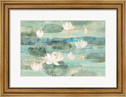 Framed Water Lilies Bright Print