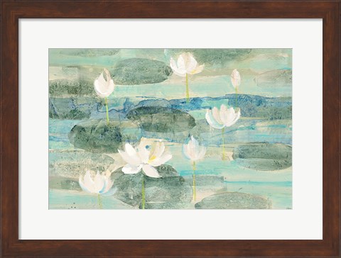 Framed Water Lilies Bright Print