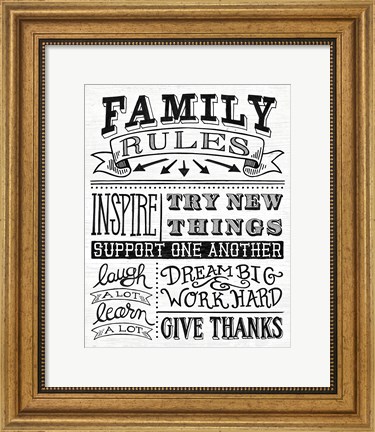 Framed Family Rules II Print