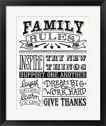 Framed Family Rules II Print