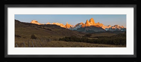 Framed Sunrise over Mt Fitzroy, Patagonia, Argentina Print