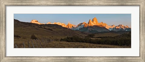 Framed Sunrise over Mt Fitzroy, Patagonia, Argentina Print