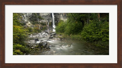 Framed Forest Waterfall, Patagonia, Argentina Print