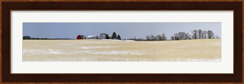 Framed Winter Farm in Door County, Wisconsin Print