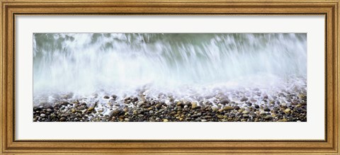 Framed Rocks of Calumet Beach, La Jolla, San Diego, California Print