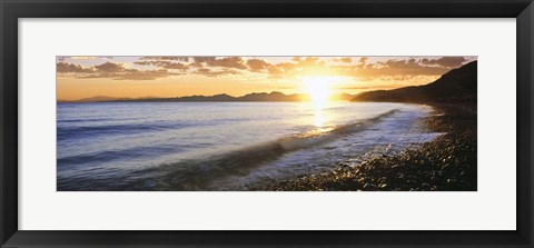 Framed Windan Sea Beach at Sunrise, La Jolla, San Diego County, California Print