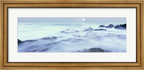 Framed Full Moon Over the Baja California Coast, Baja California, Mexico Print