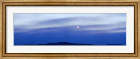 Framed Moonset over Mountain, Tres Orejas, Taos County, New Mexico Print