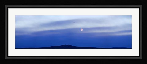 Framed Moonset over Mountain, Tres Orejas, Taos County, New Mexico Print