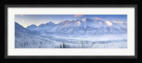 Framed Polar Bear Peak and Eagle Peak and Hurdygurdy Mountain, Alaska Print